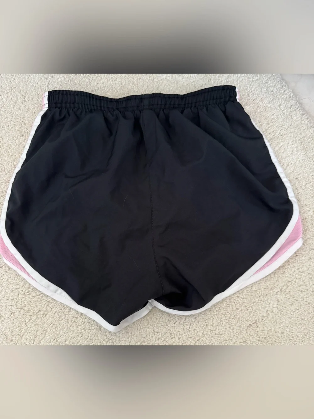 Nike Women’s Black and Pink Athletic Running Shorts